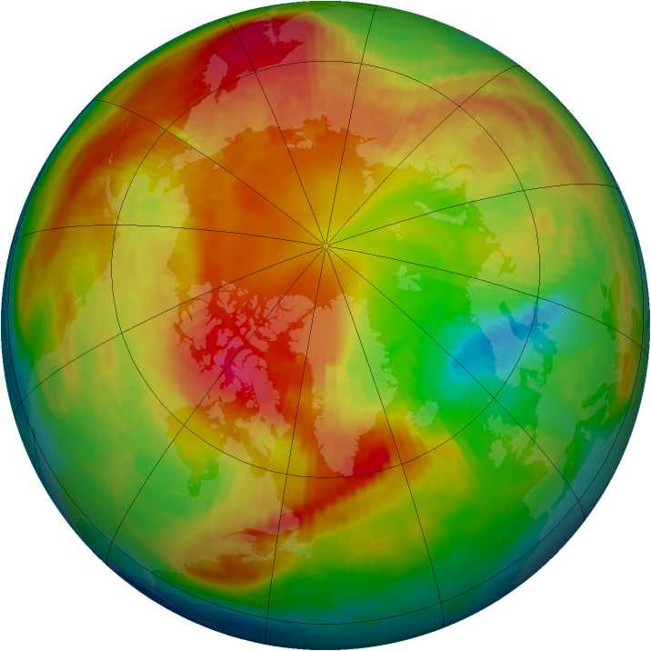 Arctic ozone map for 26 February 1983